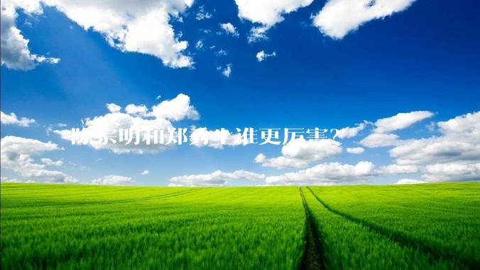 陈宗明和郑秀生谁更厉害?