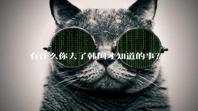 有什么你去了韩国才知道的事?